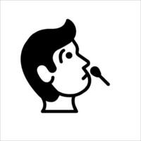A man with a microphone in his mouth vector