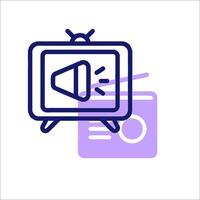 A television with a icon on it vector