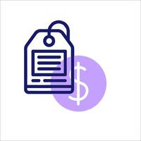 Icon for a price tag with a dollar sign vector