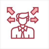 A man with arrows pointing to him vector