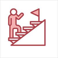 A man climbing stairs with a flag on top vector
