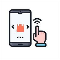 Shopping app icon vector