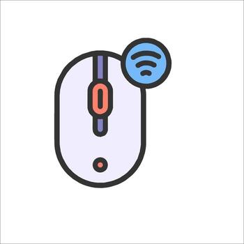 un ratón con un Wifi símbolo en eso vector