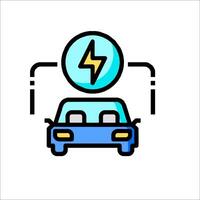 Electric car charging icon illustration vector