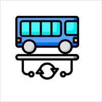 Bus icon on white background with arrows vector