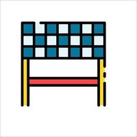 A checkerboard table with a chair and a chair vector