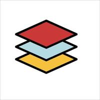 A stack of colored cubes on a white background vector