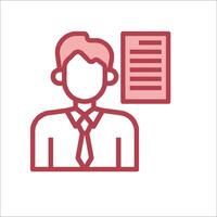 A man with a tie and a paper in front of him vector