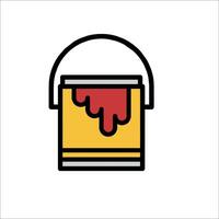 A paint can with red paint on it vector