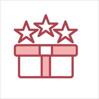 A red gift box with three stars on it vector