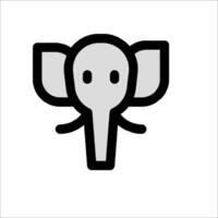 A black and white elephant icon on a white background vector