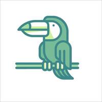 A green toucan bird sitting on a branch vector