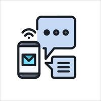 Mobile phone and email icon vector