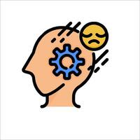 An icon of a person with a gear on their head vector