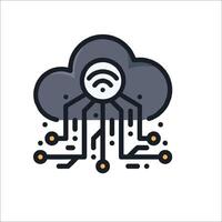 Cloud computing icon with wifi and ethernet vector