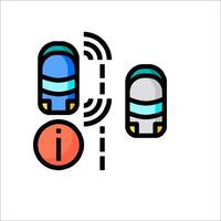 A car is driving in the road and there is a traffic light vector