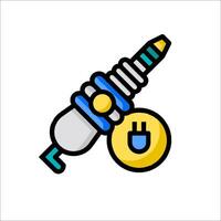 A blue and yellow icon of a screwdriver vector