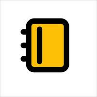 A yellow notebook icon on a white background vector