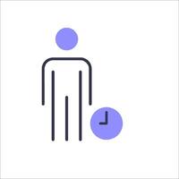 A man with a clock in front of him vector