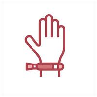 A hand with a bandage on it and a red bandage vector