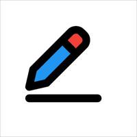 A blue pen and red marker icon on a white background vector