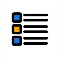 A checkbox icon with three lines vector