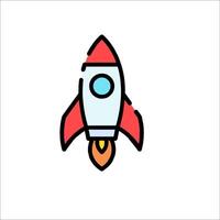 A rocket ship icon on a white background vector