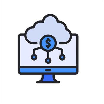 Cloud computing icon vector