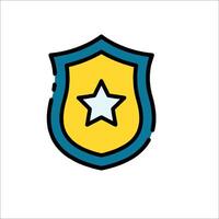 A shield with a star on it vector