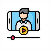 chat icon with a man on a phone vector
