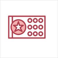 A red star on a ticket icon vector