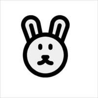 A black and white icon of a rabbit's face vector