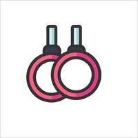 Two rings on a white background with a pink outline vector