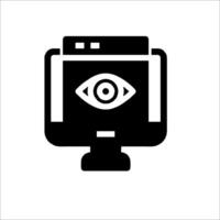 A computer monitor with an eye icon vector