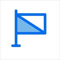 A blue flag with a white background vector