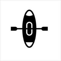 A black and white kayak icon on a white background vector