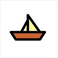 A boat icon with a yellow sail vector