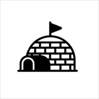 An igloo with a flag on top of it vector