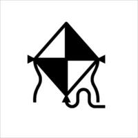 A black and white kite icon on a white background vector