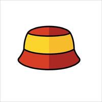 A red and yellow hat with a yellow stripe vector