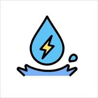 Water drop with lightning icon illustration vector