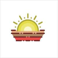 Sun in basket icon illustration vector