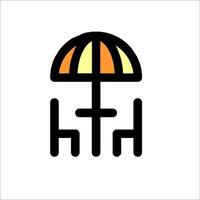 A logo for a restaurant with an umbrella vector
