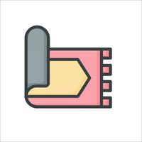 A pink and gray rectangle with a pencil on it vector