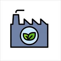 A factory with a green leaf on it vector