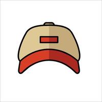 A baseball cap with a red stripe on it vector