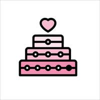 A pink cake with a heart on top vector