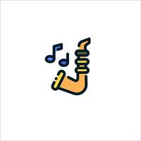 Saxophone icon with music notes vector
