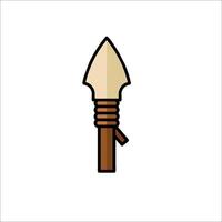 A small knife with a wooden handle on a white background vector