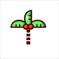 A cartoon palm tree with berries and leaves vector